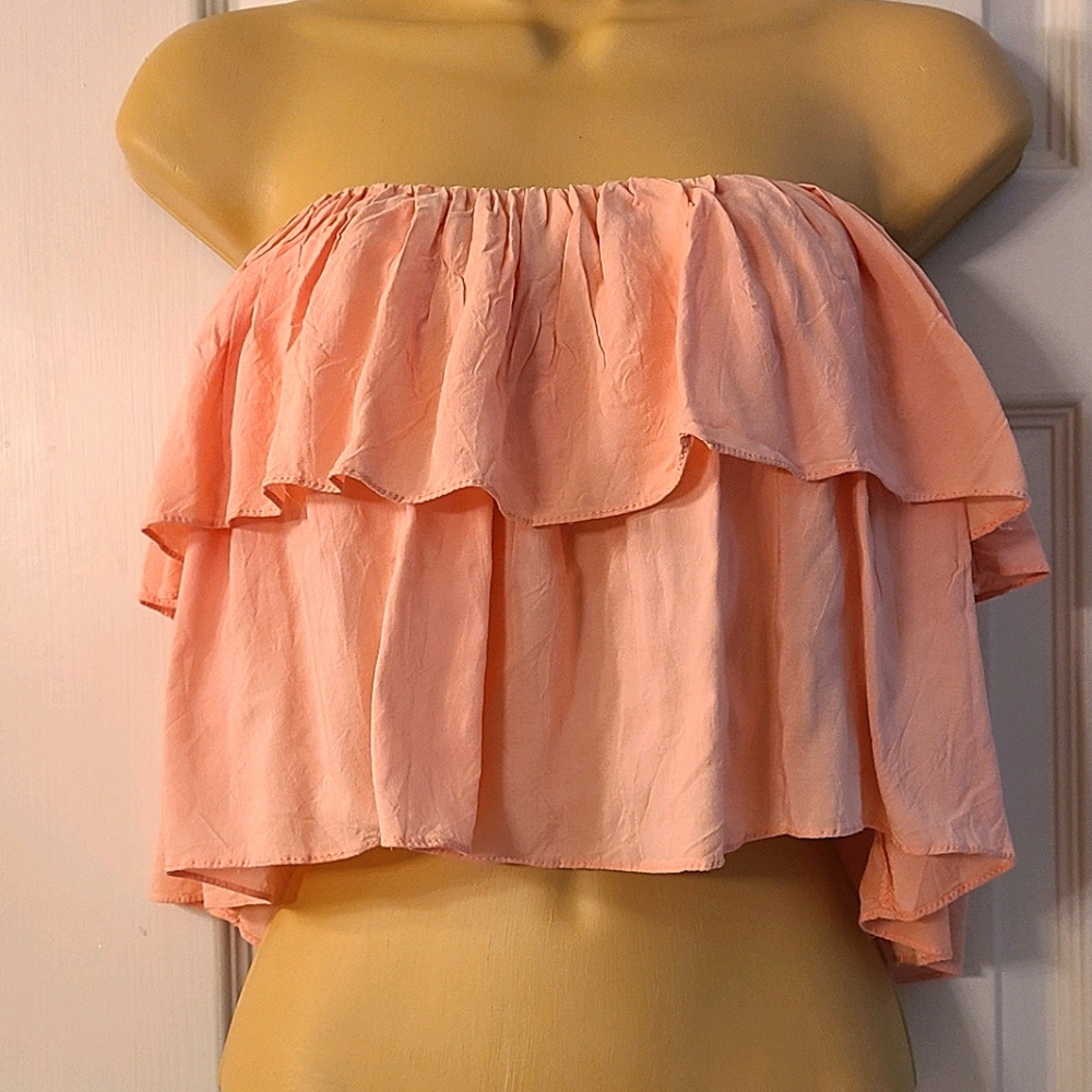 Audrey Ruffled Crop Top NWOT